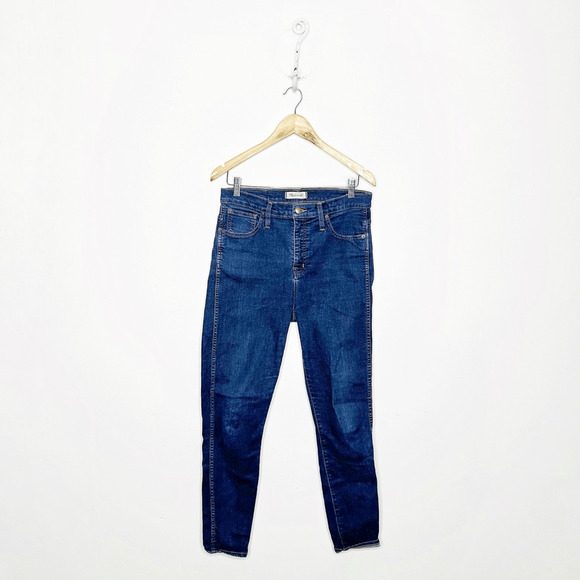 MADEWELL 10" High-Rise Skinny Jeans women's Lucille Wash dark blue H2245 size 30 - Picture 1 of 9
